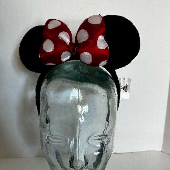 Disney Girls Minnie Mouse Headband Ears Red Polka dot Bow - Picture 11 of 13